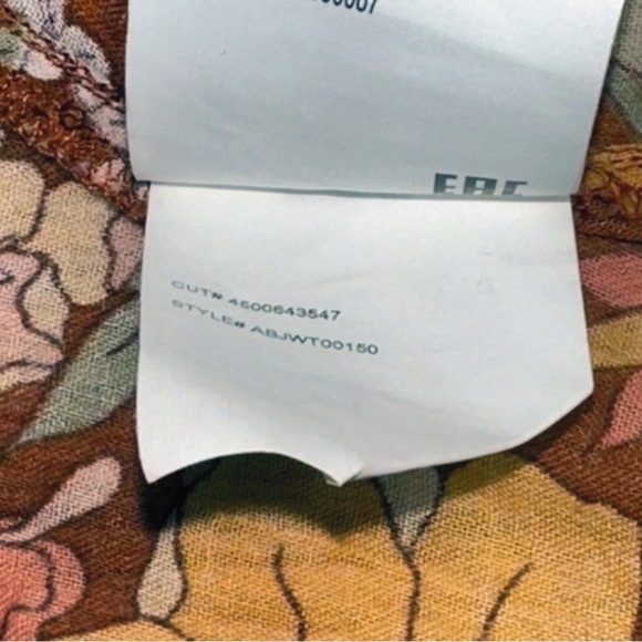 Billabong X The Salty Blonde Brown Floral Ruffled Tie-Front Blouse Size M - Picture 10 of 12